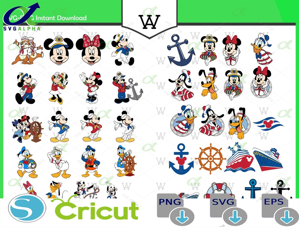 Cruise Mouse Friends Svg Designs Cartoon Characters Cricut Cut Files Digital Download